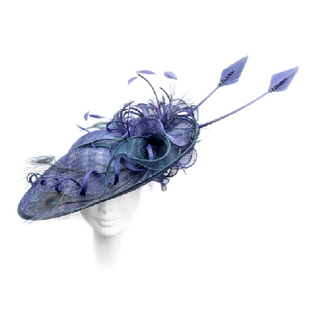 Teal Blue Saucer Fascinator ideal for Mother of the Bride or the races.