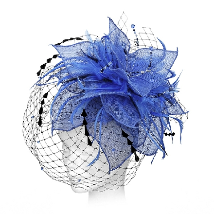 Cobalt Blue Fascinator ideal for wedding guest, Mother of the Bride or bridesmaid; with feathers, crystals or pearls.